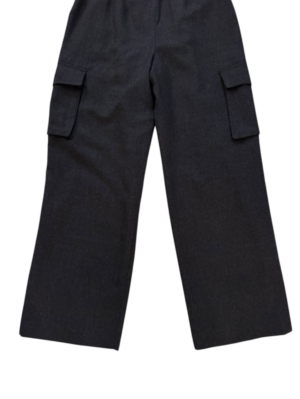 SOLD Lauren Ralph Lauren High Rise Wide Leg Cargo Pants 10 Gray Wool 32” VTG USA - Picture 6 of 7